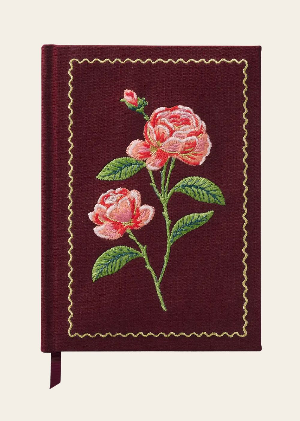 Embroidered Rose Journal