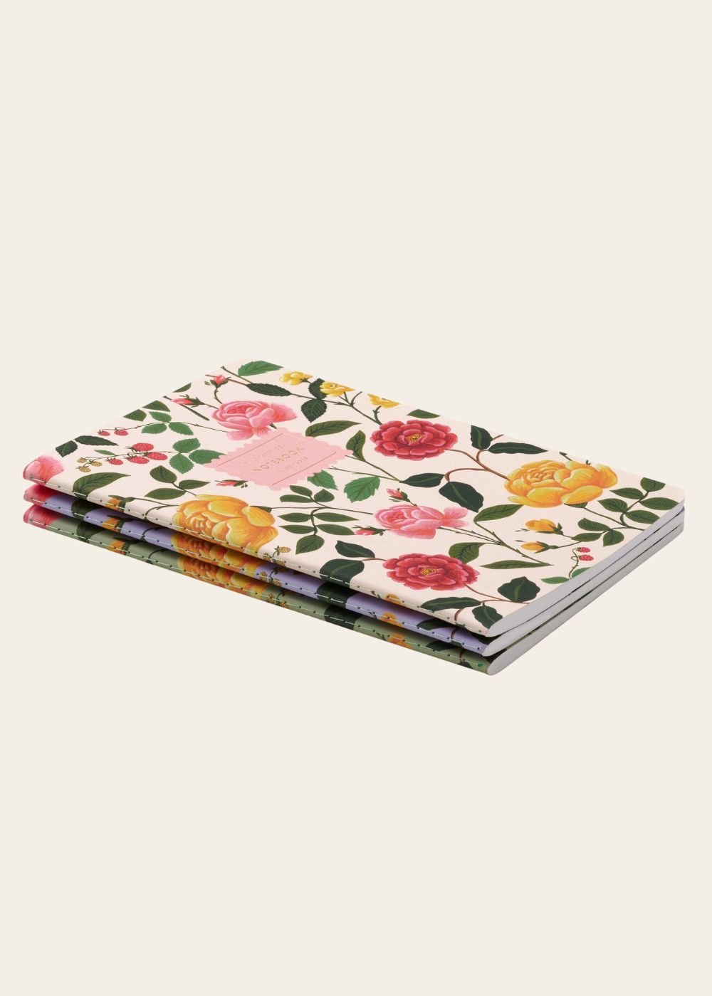 Blooming Rose Stitched Notebook Set - Menagerie Farm &amp; Flower