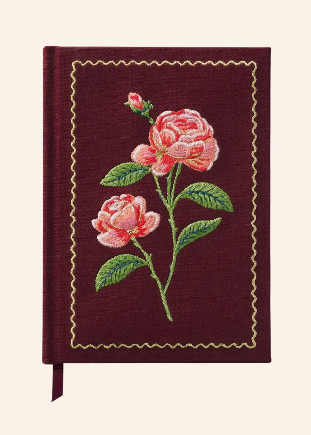 Embroidered Rose Journal - Menagerie Farm & Flower