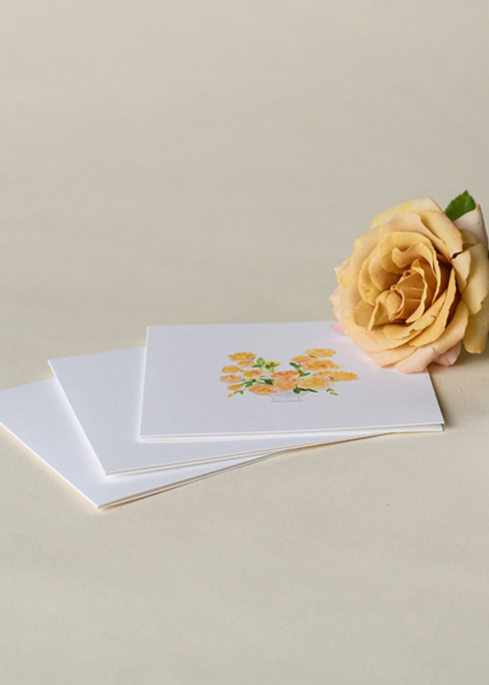 Honey Dijon Garden Rose Notecards - Menagerie Farm &amp; Flower