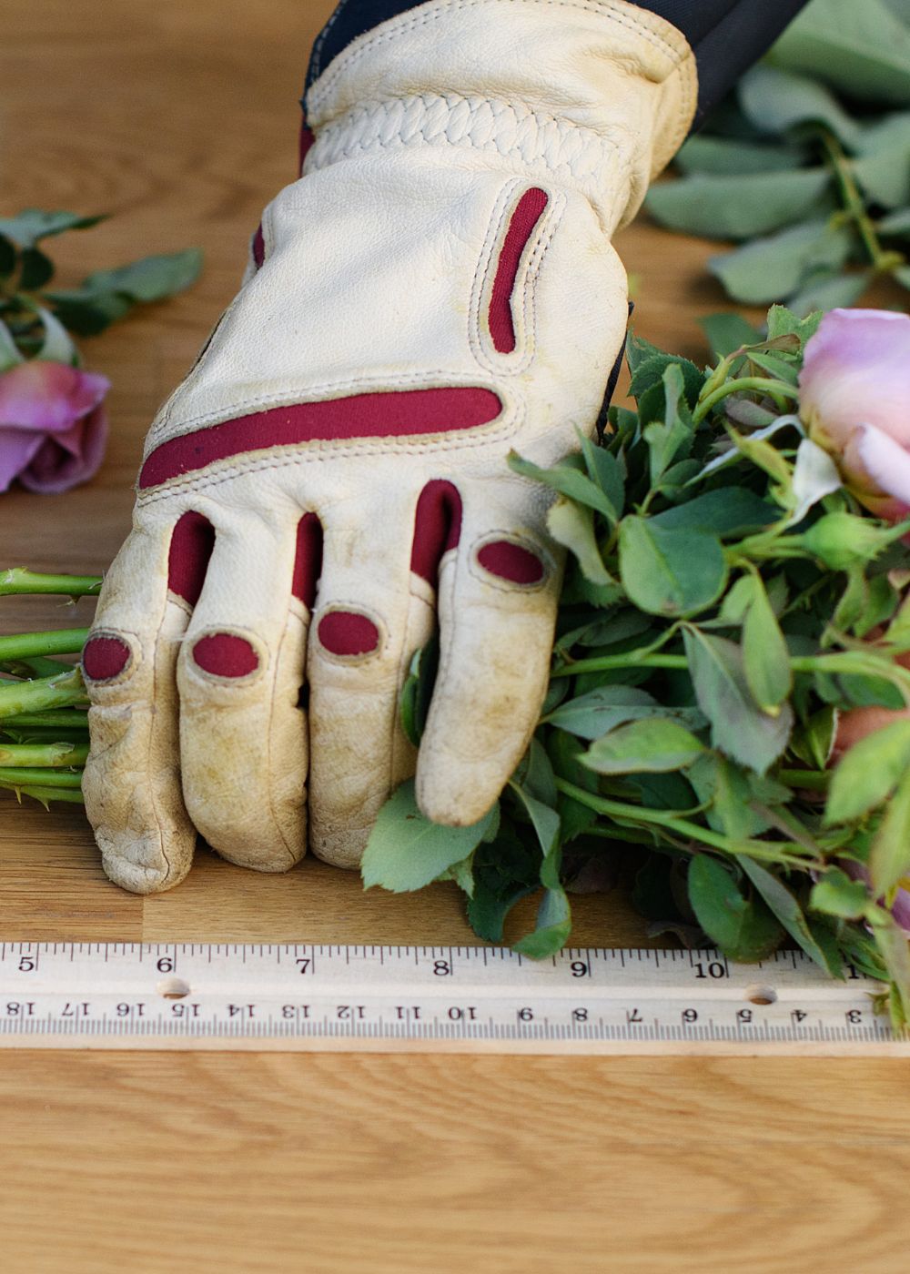 Women's Leather Rose Gauntlet Gardening Gloves - Menagerie Farm & Flower