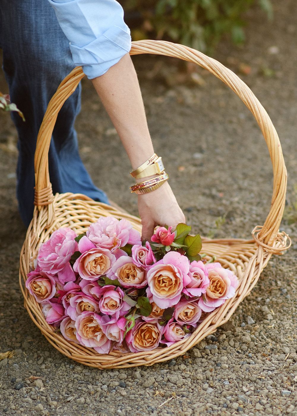 油絵flower basket