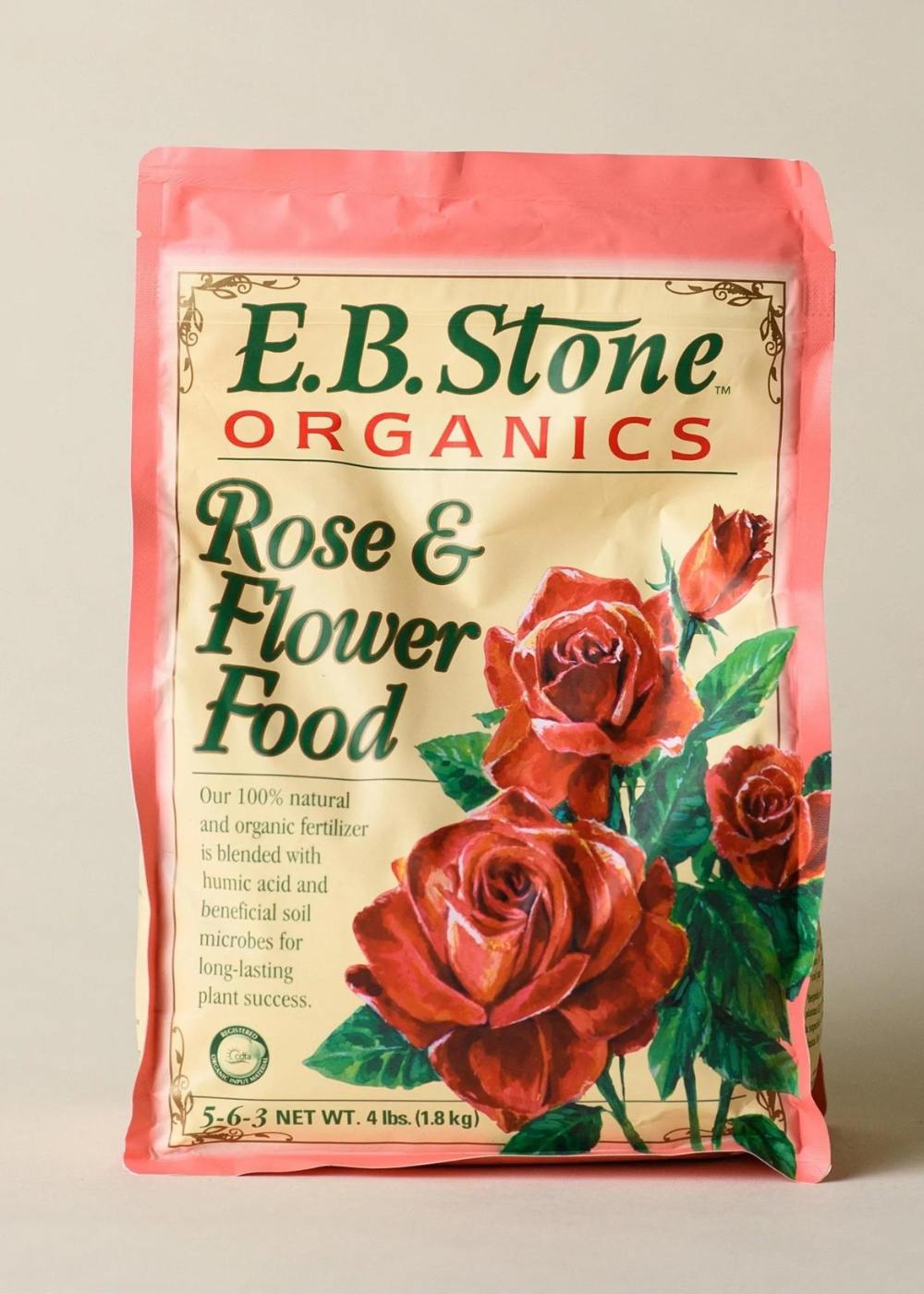 rose plant natural fertilizer E.B. Stone Organics Rose & Flower Food 5-6-3 4lb